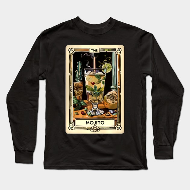 Tarot Card The Mojito Alcohol Cocktail Long Sleeve T-Shirt by Vlaa